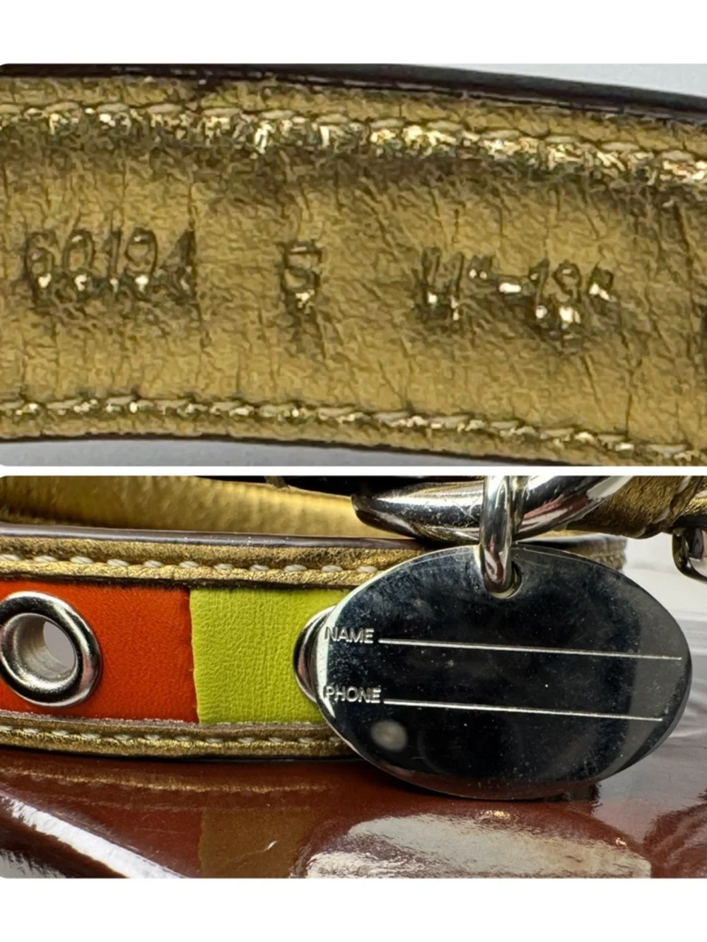 Coach Legacy Color Block Leather Y2K Vintage Rare Size Small Dog Collar